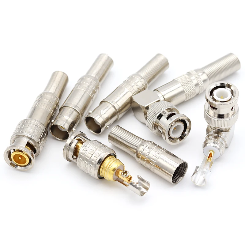 BNC Solderless Connector Q9 HD Video Oscilloscope BNC Male Plug Female Welding Free 75-5 Ohm Monitoring Weldings Cable Connector