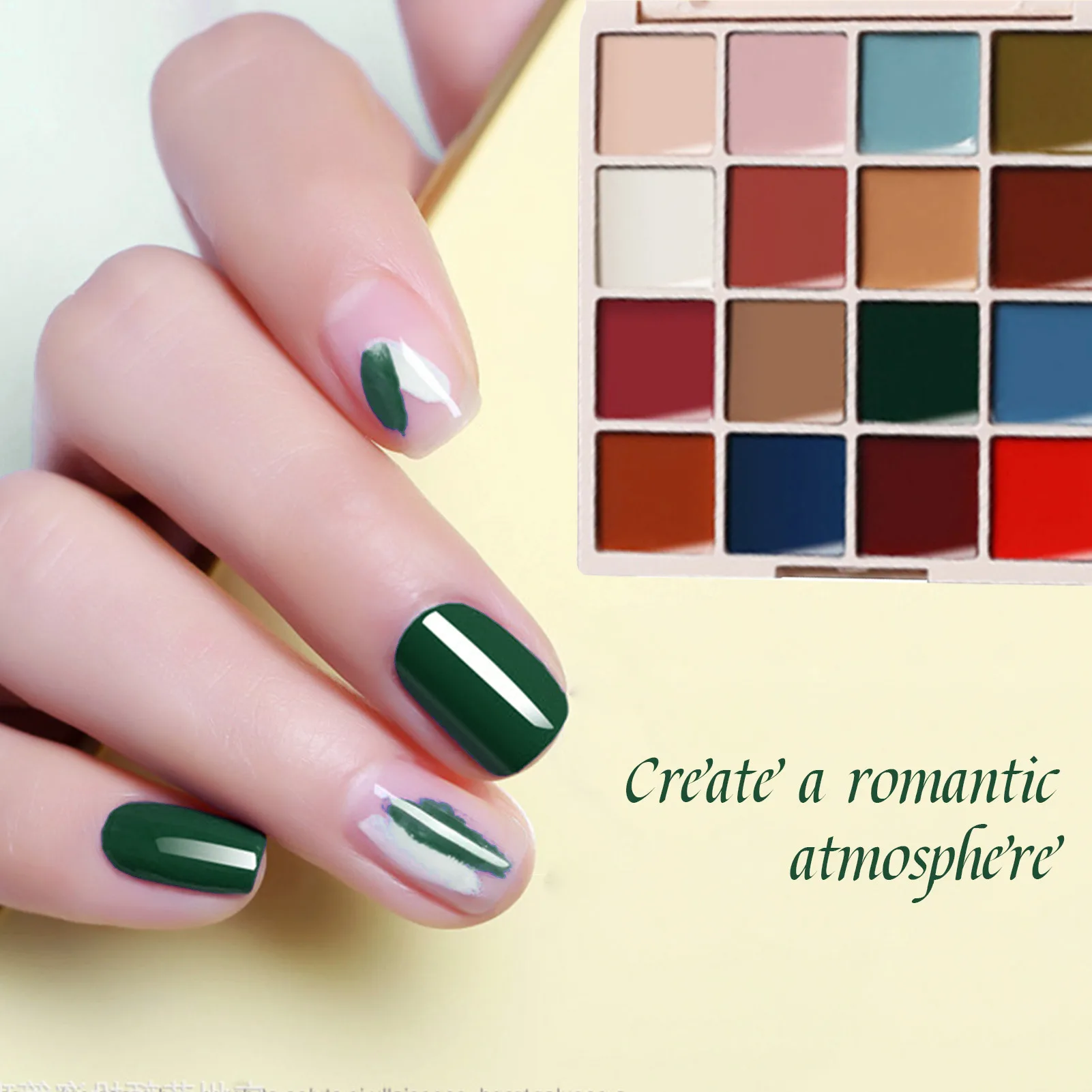 Palette de Verhéritage à Ongles Solide, 16 Couleurs, 402 Pigmenté, Gel, Crème, Kit de Manucure DIY