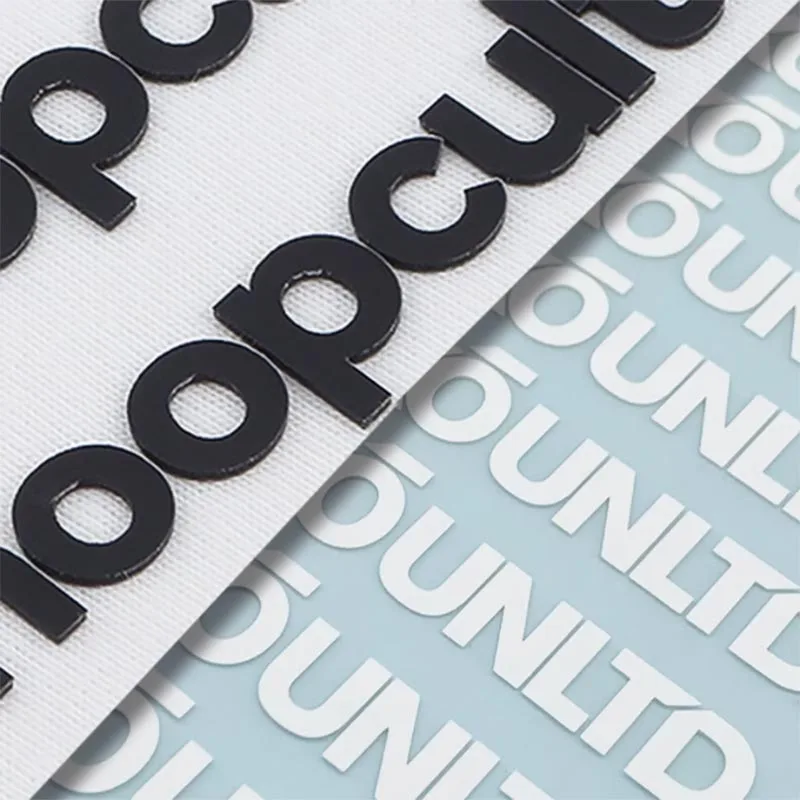 10 Stück Individualisierte Marken-3D-Silikon-Einfarbige HTV-Wärmeübertragungsdruckaufkleber, Erhöhtes Personalisiertes Logo, Kleidungsetikett, T-Shirt-Aufkleber – Detail 7