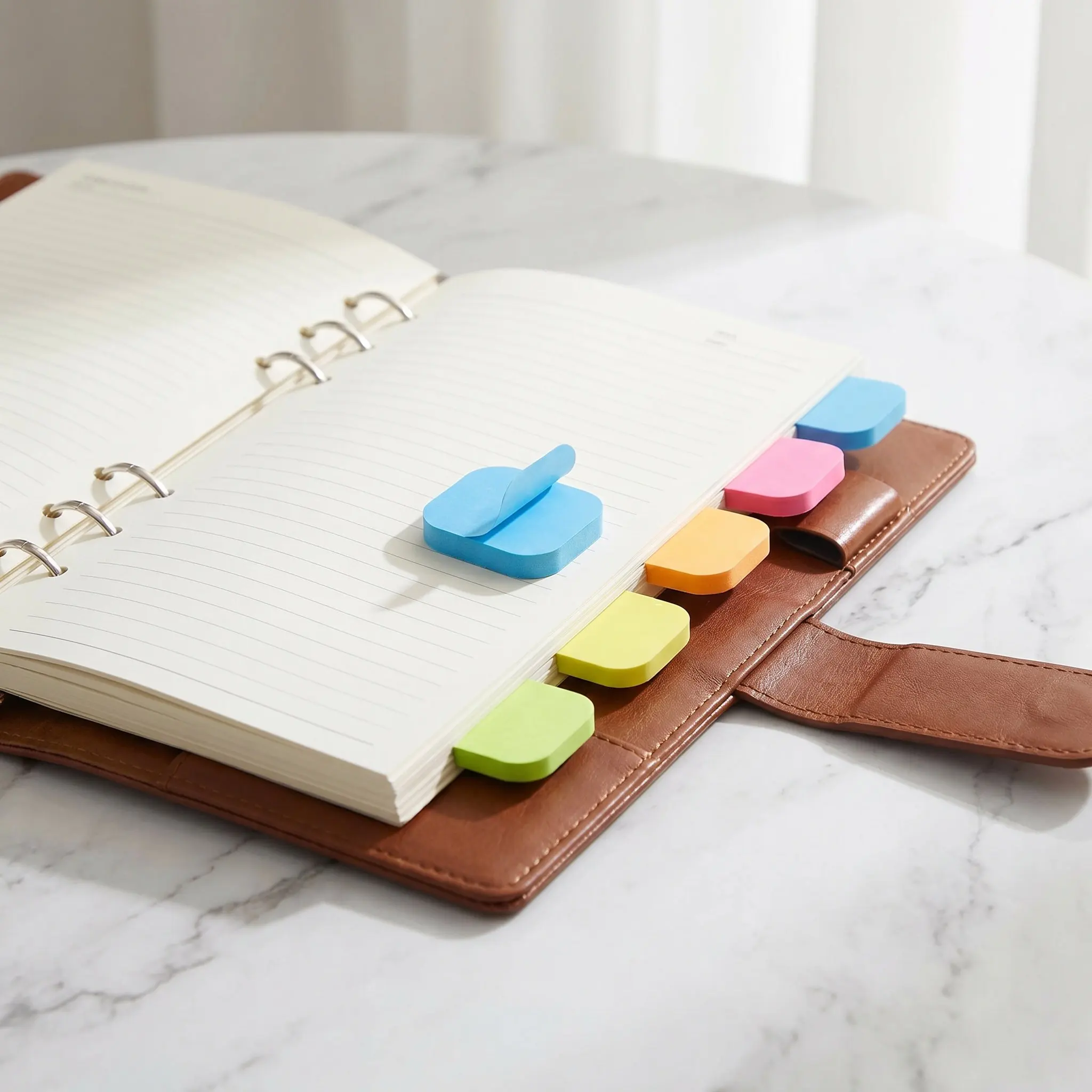 100Sheets Round Self Adhesive Notes Colored Sticky Tabs Multi Purpose for Book Page Markers Planner Office Study