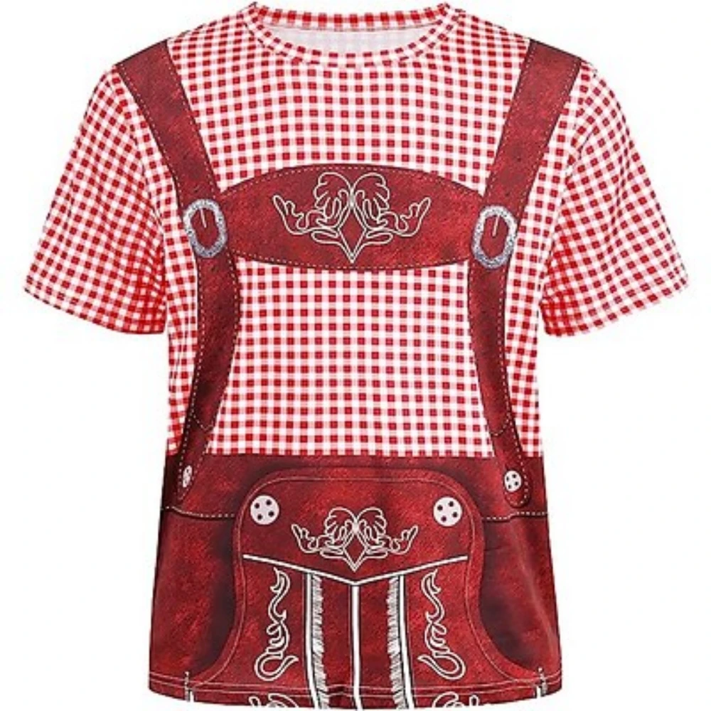 Oktoberfest Beer Bavarian T-shirt Lederhosen Anime Graphic t shirts For Men\'s Women\'s Unisex Adults\' 3D Print 100%  Casua  tee