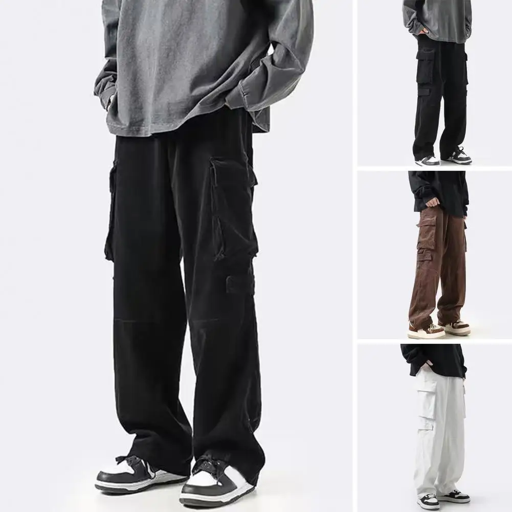 

Popular Men Pants Skin-affinity All-matched Men Trousers Vintage Multiple Large Pockets Casual Pants