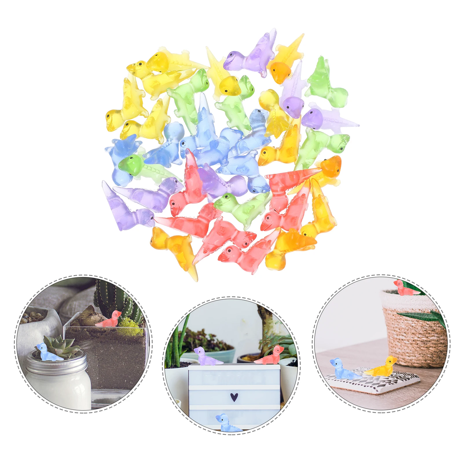 

36 Pcs Decorations Luminous Lizard Ornaments Cute Figure Mini Resin Garden Toddler