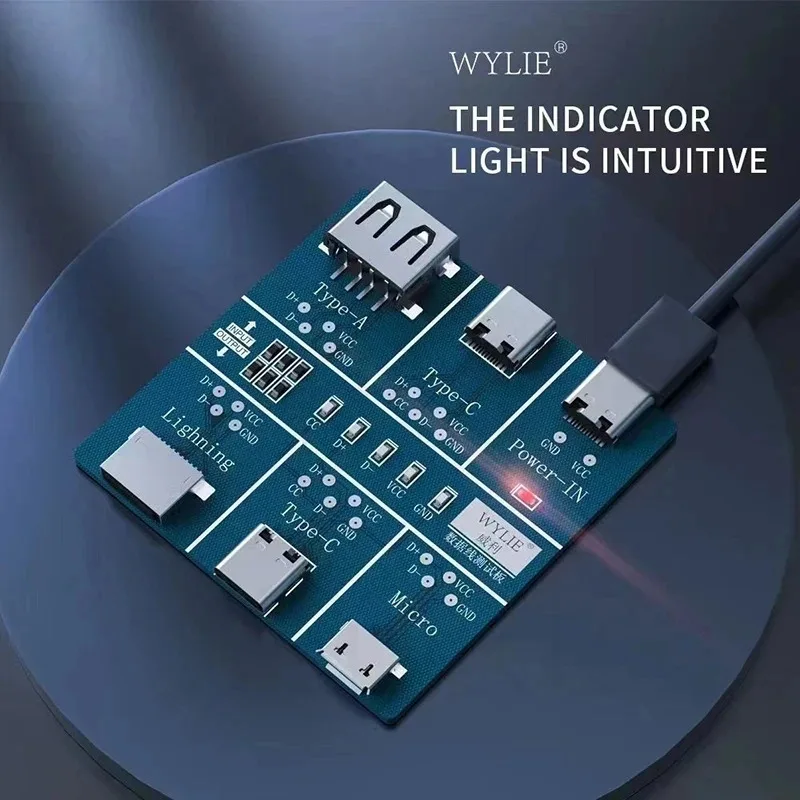 Imagem -04 - Wylie-usb-c Data Cabo Detection Board Curto Circuito On-off Switching Test Tool Cabo Tester para Iphone Android Tipo-c