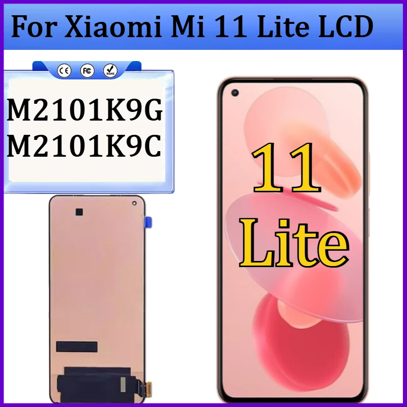 

Новый TFT-дисплей для Xiaomi Mi 11 Lite LCD M2101K9G M2101K9C, сенсорный экран, дигитайзер в сборе для Xiaomi Mi 11 Lite LCD