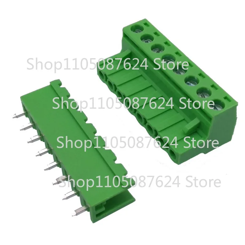VV  10Set 2EDG 8 Pin 8P Plug-in Screw Terminal Block Connector 5.08mm Pitch