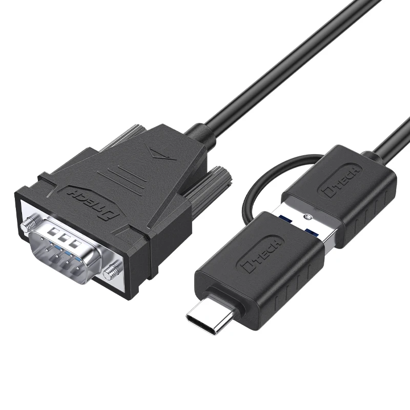 DTECH Industrial Grade 2m Type a and Type C to RS232 DB9 Male Serial Adapter Converter Cable