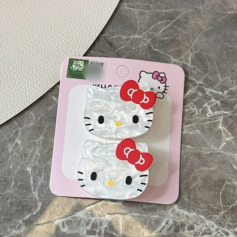 

Sanrio Hello Kitty мультяшная челка шпилька костюм Kuromi Melody зажим в виде утконоса акриловые аксессуары для волос для девочек подарок на Рождество и день рождения