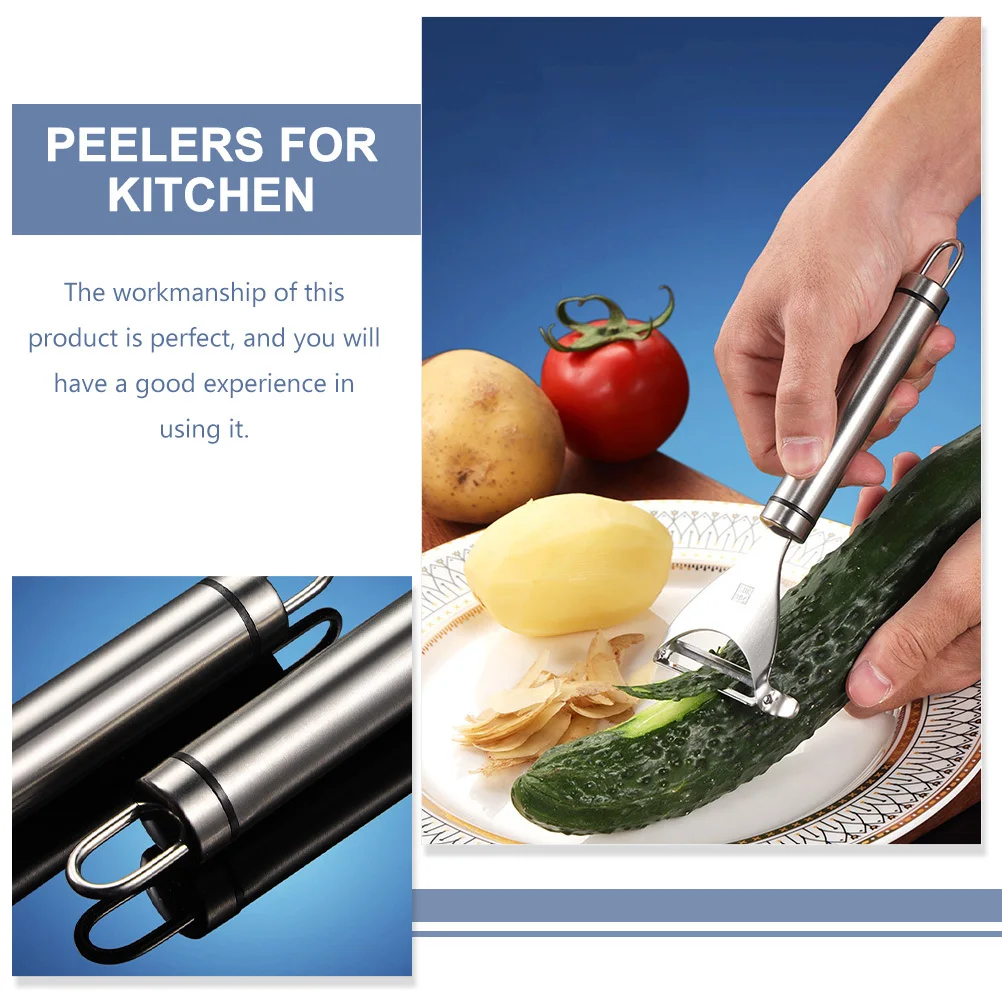 

Kitchen Gadget Manual Stainless Steel Potato Peeler Fruits Peeler Silver Portable Compact Multi-Functional Vegetable Fruit
