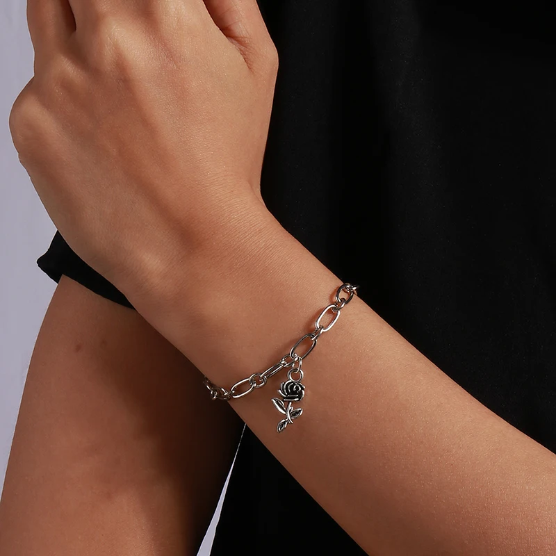 Aihua Bohemia Hamsa Hand Kreuz Armband für Frauen Herz Stern Rose Charm Armband Damen Boho Schmuck neu in Armband Geschenke – Detail 6