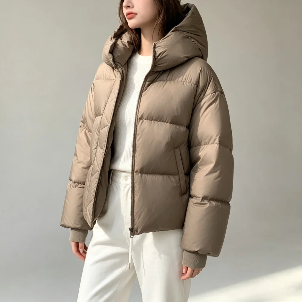 Women\'s Casual Cotton Hooded Jacket with Drawstring Closure Designed for Vacation Beach and Active Summer Days