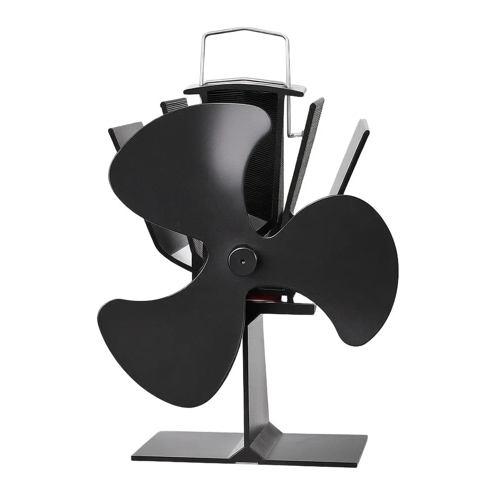 Fireplace Fan with Blade Design Silent Thermoelectric Heat Distribution Compatible with Wood Burning Stoves 19x16x12cm