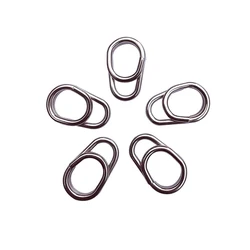 50/100pcs Stainless Steel Ocean Snap Fishing Rings Split Rings High Quality Strengthen Lure Connecting Ring Fishing Accessories