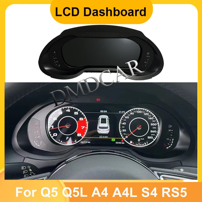 

New Design Digital Cluster Virtual Cockpit For Audi A4 A4L Q5 RS4 S5 2008-2016 Linux System Carplay Dashboard Speed Meter