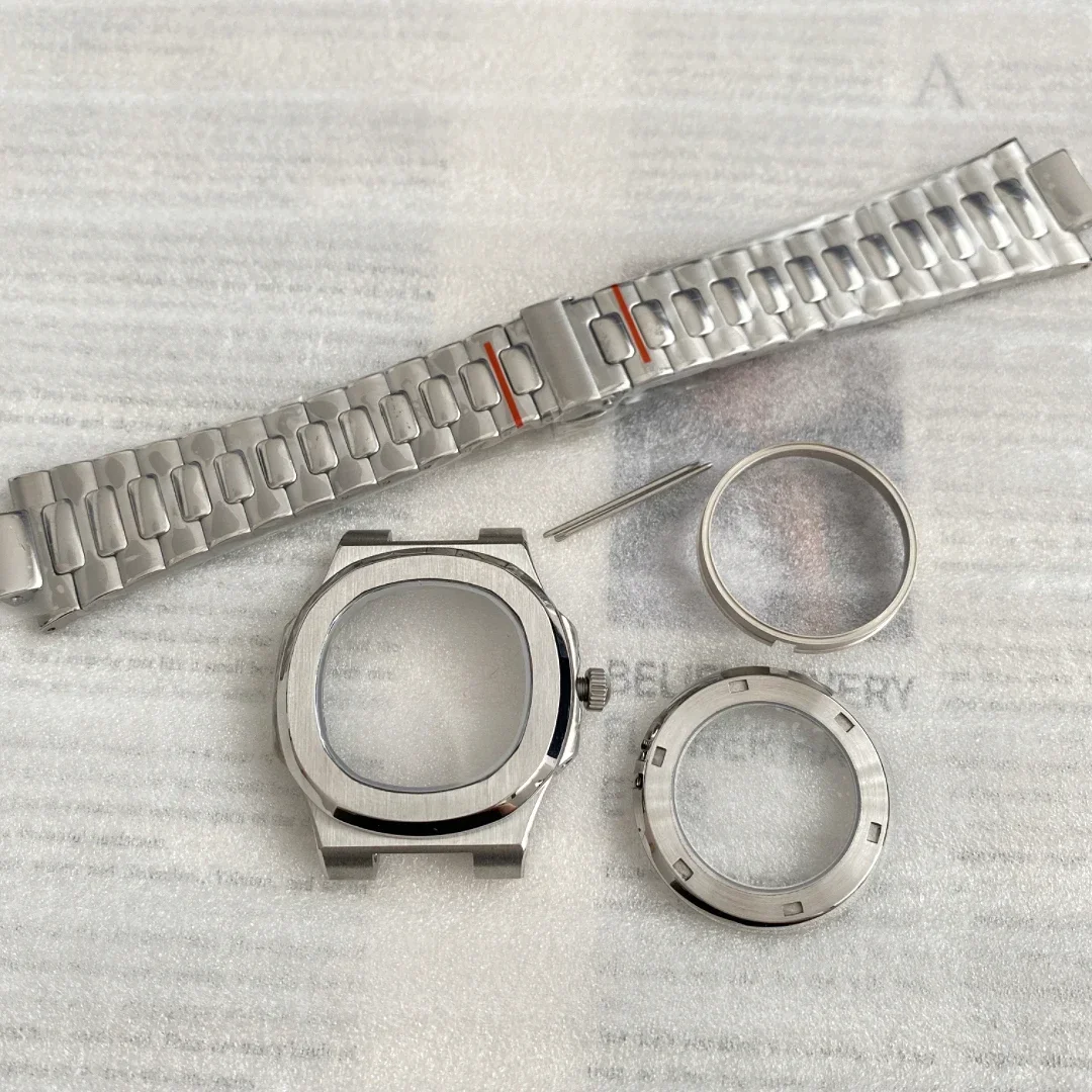 41mm NH35 Case Modified Watch Accessories Stainless Steel Case Band Dial Hands Complete Set for MOD Nautilus NH35/36 movement