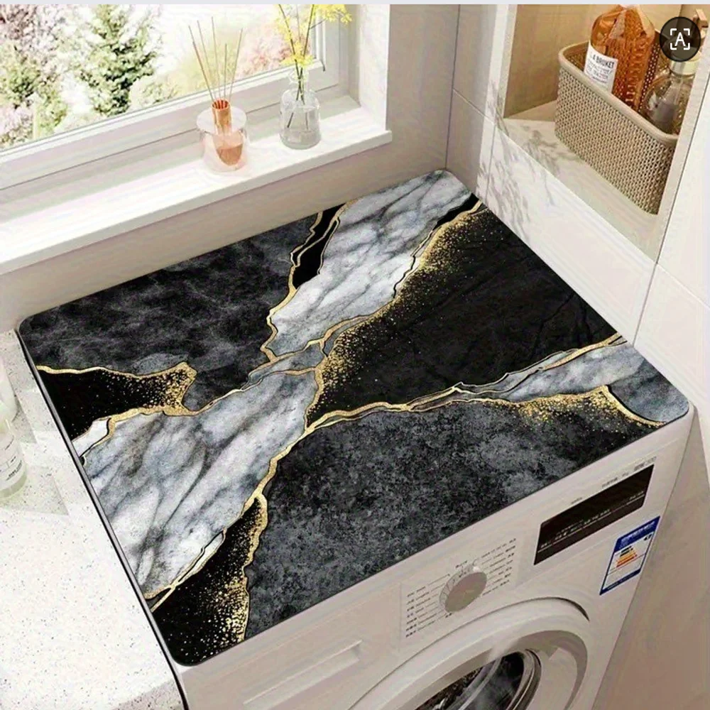VIKAMA Water-Washable Back Washing Machine Dust Cover, Refrigerator Sunshade, Microwave Oven Waterproof Ice Cabinet Lid Pad