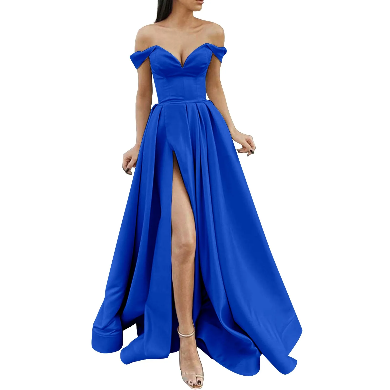 Summer Sexy Strapless Slit Evening Dress Women Fashion Solid Strapless High Waisted Fashion Temperament Party Dress Women 2025