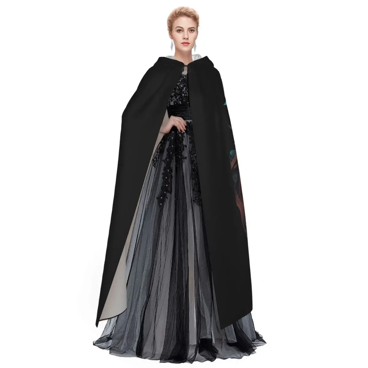 Biblical World Tree Of Life Long Hooded Cloak Witch Medieval Costume Cosplay Cape HalloweenCoat Adult Unisex