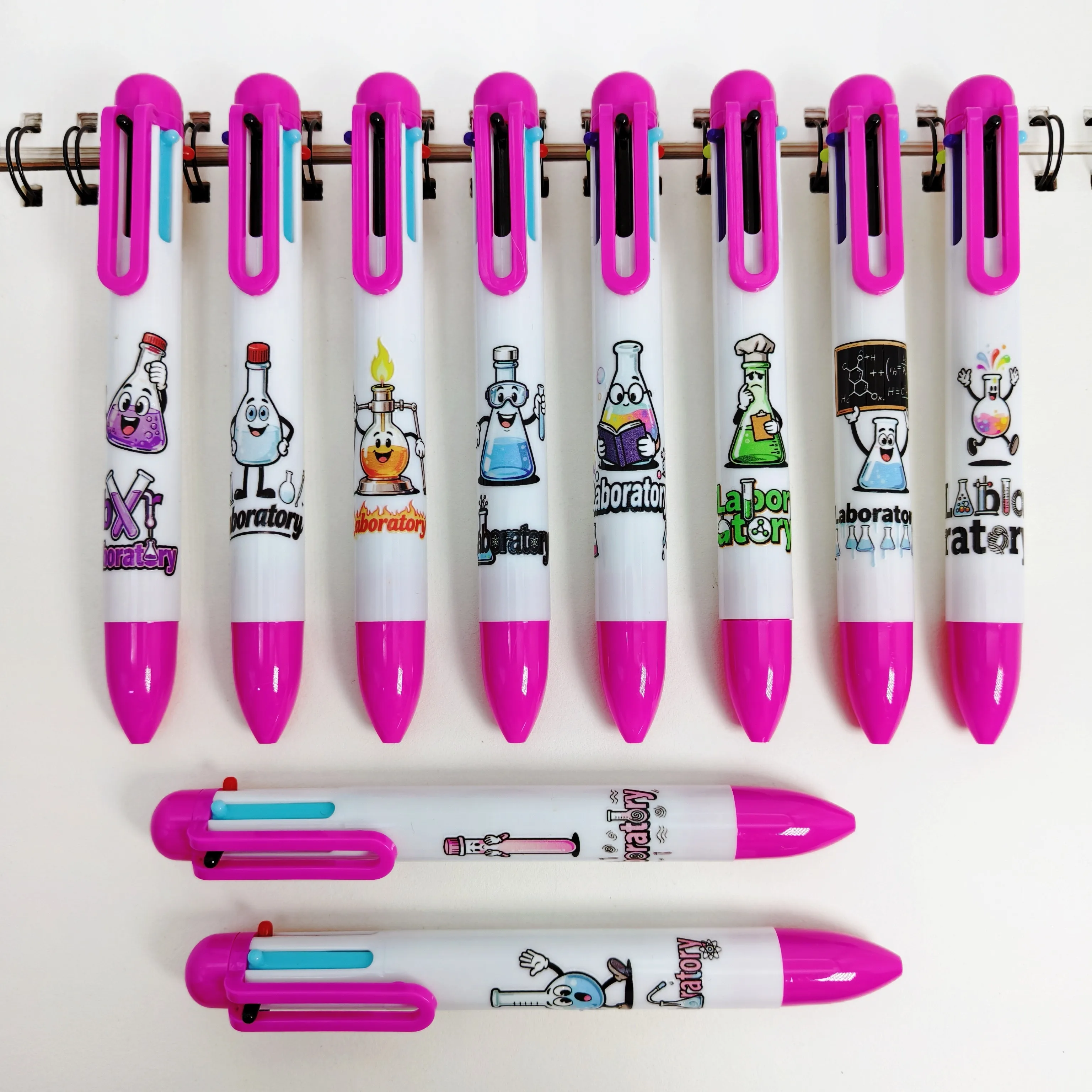 

6pcs/12pcs laboratory bottle theme multi-color ballpoint pen laboratory scientific experiment design six in one ballpoint pen