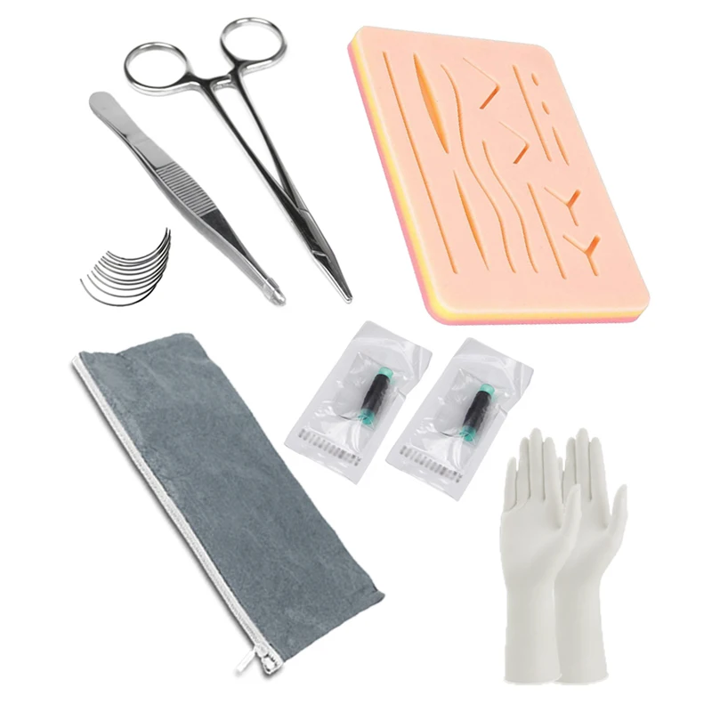 

8PCS Set Medical Skin Suture Practice Pad Model Manipulation Practice Technique Surgical Training Modules Kit for Students