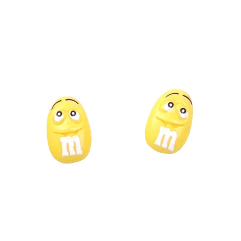 Face  M Candy Bean Resin Dangle Earring For Women Rainbow Colorful Fashion Hiphop Accessories Wholesale