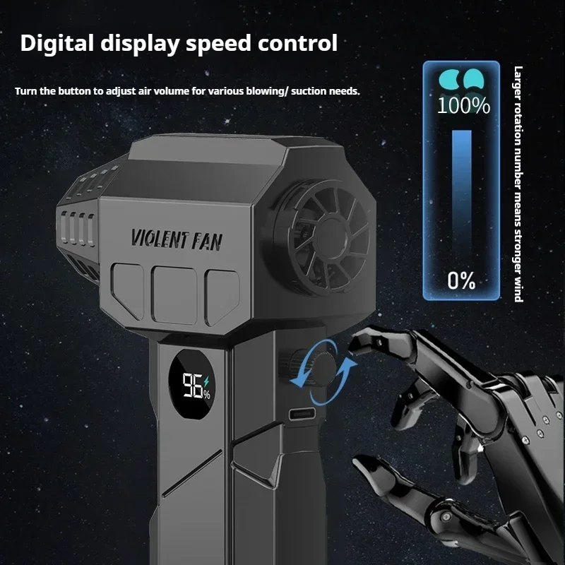 X5 مروحة عنيفة صغيرة 880000 دورة في الدقيقة منفضة هواء كهربائية مع 5 فوهات مروحة توربو نفاثة منفاخ هواء أدوات تنظيف لوحة مفاتيح السيارة #2