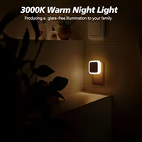 1/4/8pcs LED Night Light,Plug in Night Lamp,Dimmable Indoor Lighting,Decorative Wall Light for Corridor,Cabinet,Toilet,Kids Room 3
