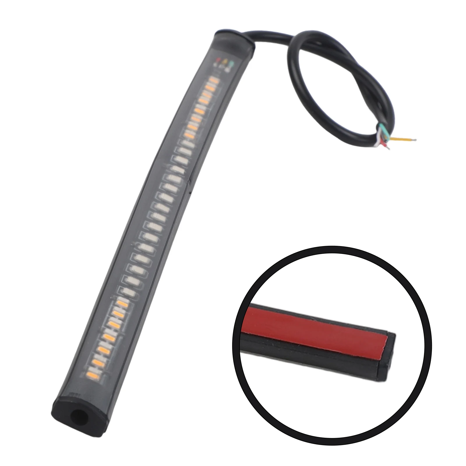 Motorcycle Flexible LED Light 48 LED Stop Signal Light Bar Strip Tail Turn Signal Tail Rear Brake Stop Bulb Lamp Brake Light