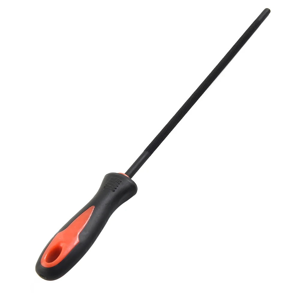 Yellow Plastic Handle Chainsaw File Sharpener 28.5cm 4.8mm 5.5mm Chain File High Carbon Steel Round Sharpening