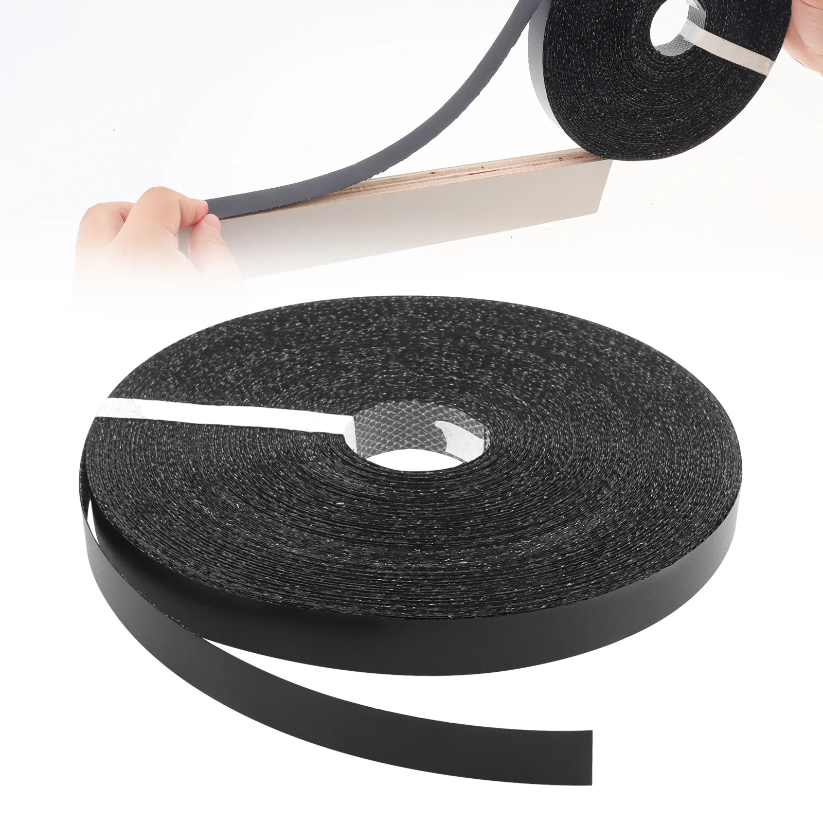 Pre-glued Veneer Edging 3/4 inch Black Melamine Edge Banding for Plywood Table / Cabinet