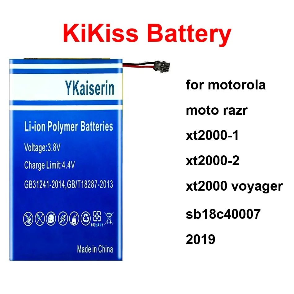 

KV40 KV30+KV40 KV30 For Motorola Moto Razr XT2000-1 XT2000-2 XT2000 Voyager Sb18c40007 2019 1600-1650Mah Mobile Phone Battery