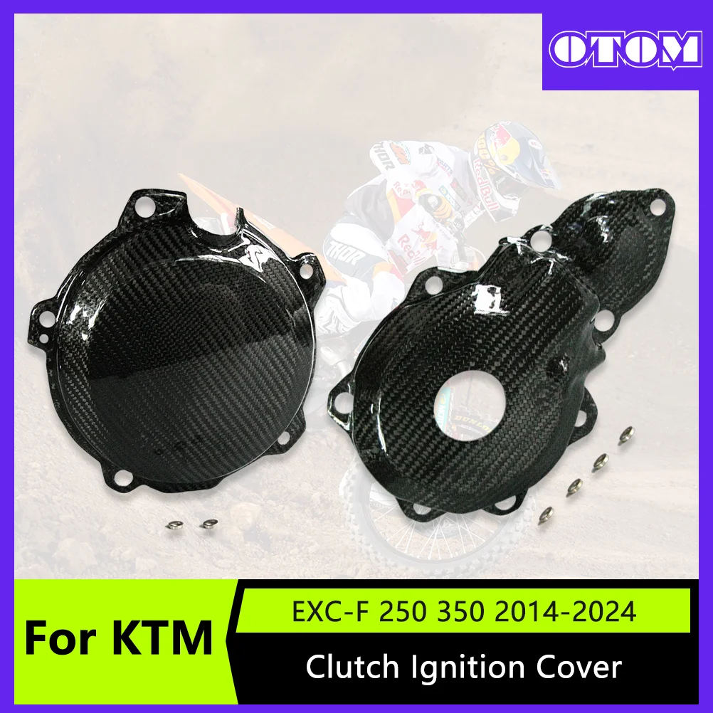 

Motorcycle Clutch Ignition Cover Carbon Fiber Engine Guard For KTM SXF350 XCF350 EXCF250 350 14-24 Freeride250F HUSQVARNA
