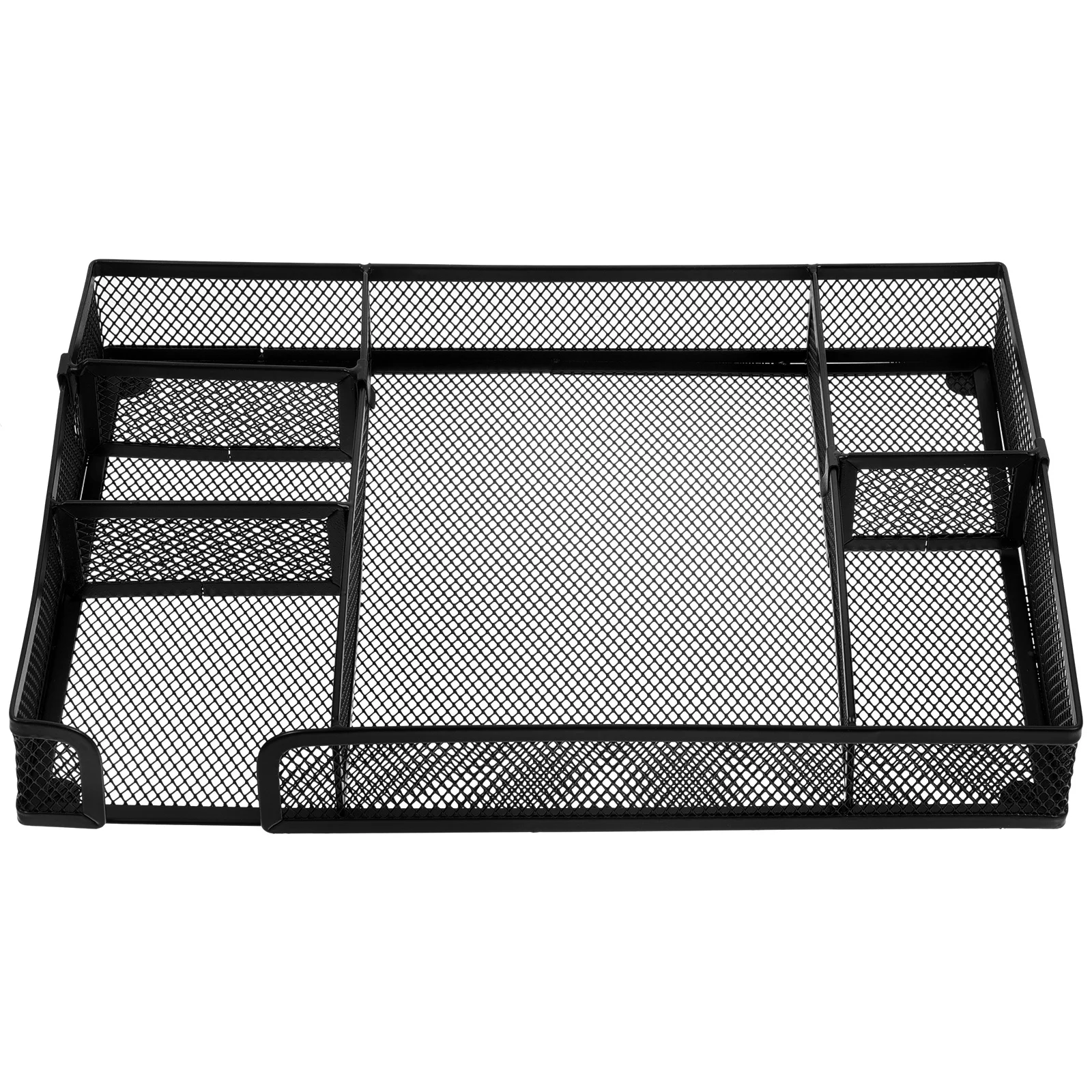 

6 Compartments Desktop Organizer Tray Metal Desk Drawer Organizer For Office Home Stationery Storage Mesh Pencil Holder