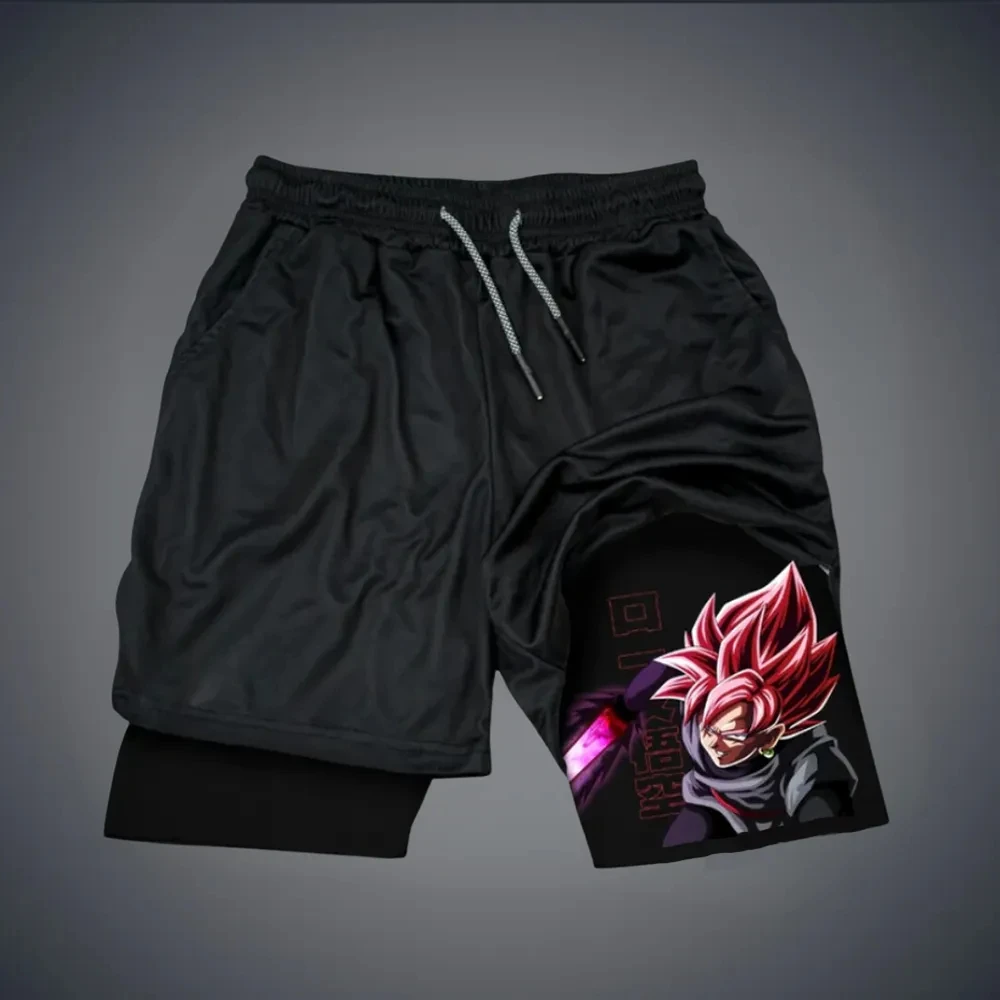 Nuovi pantaloncini a doppio strato stampati periferici Dragon Ball GOKU Anime 2025 Pantaloncini sportivi alla moda per uomo e donna estivi