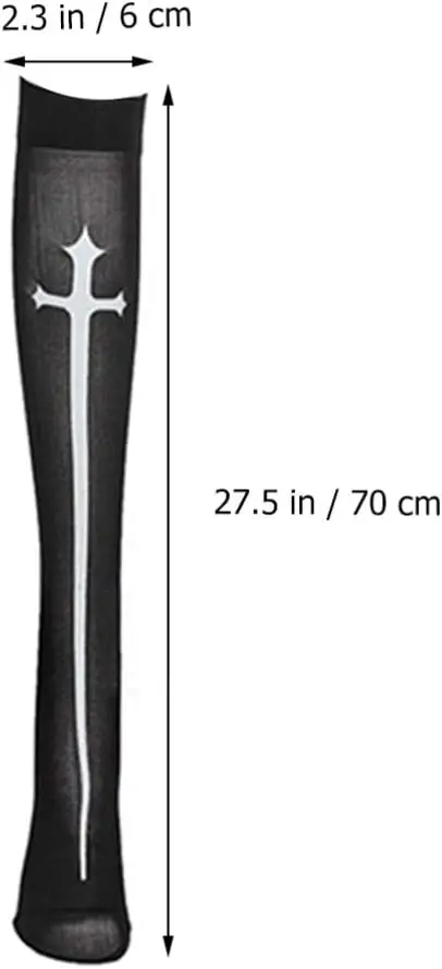 PESENAR Halloween Knee High Socks Decorative Cosplay Stockings Stockings Halloween Party Decoration Nun Costume Accessories