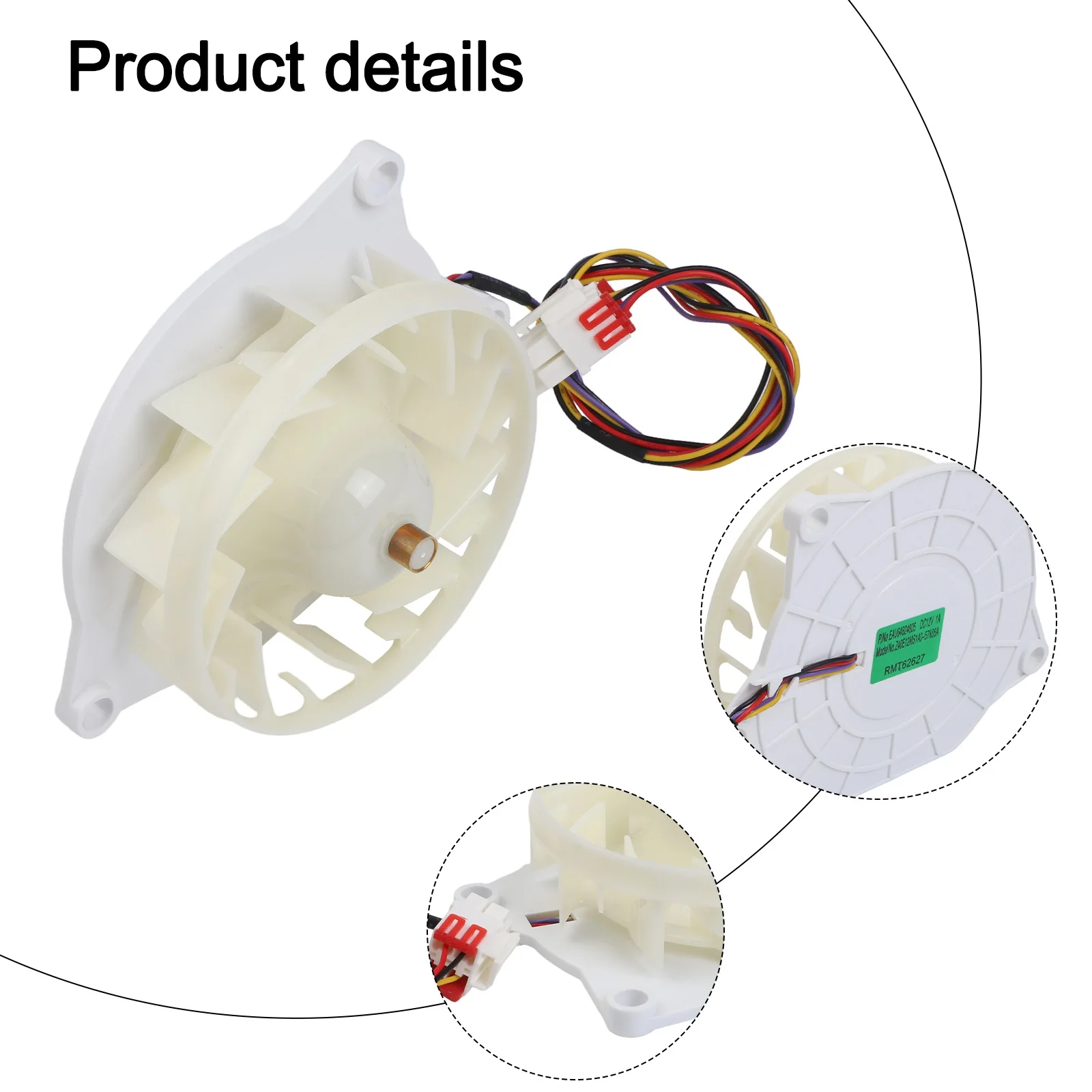 Motor de ventilador del evaporador del refrigerador DC12V 1A EAU63503707 para pieza de repuesto de refrigeración de refrigerador LG Z40E12MS1A0-57K06A