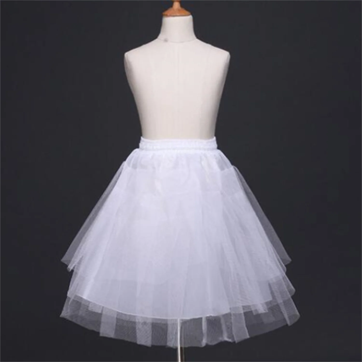 Petticoat Accessories Flower Girl Petticoat Short Children Skirt 35-75CM Length Baby Kids White Underskirt Crinoline