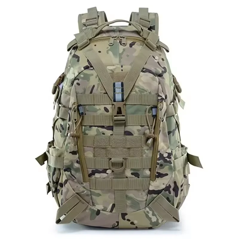 Mochila de Camping de 40L para hombre, bolsas de viaje, mochila táctica Molle para escalada, senderismo, bolso de pesca de hombro reflectante al aire libre