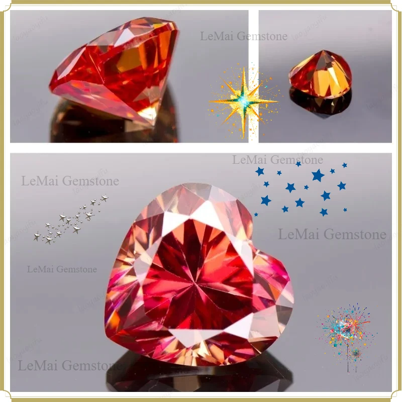 

Moissanite Stone Heart Cut Various Shape Color Gemstone
