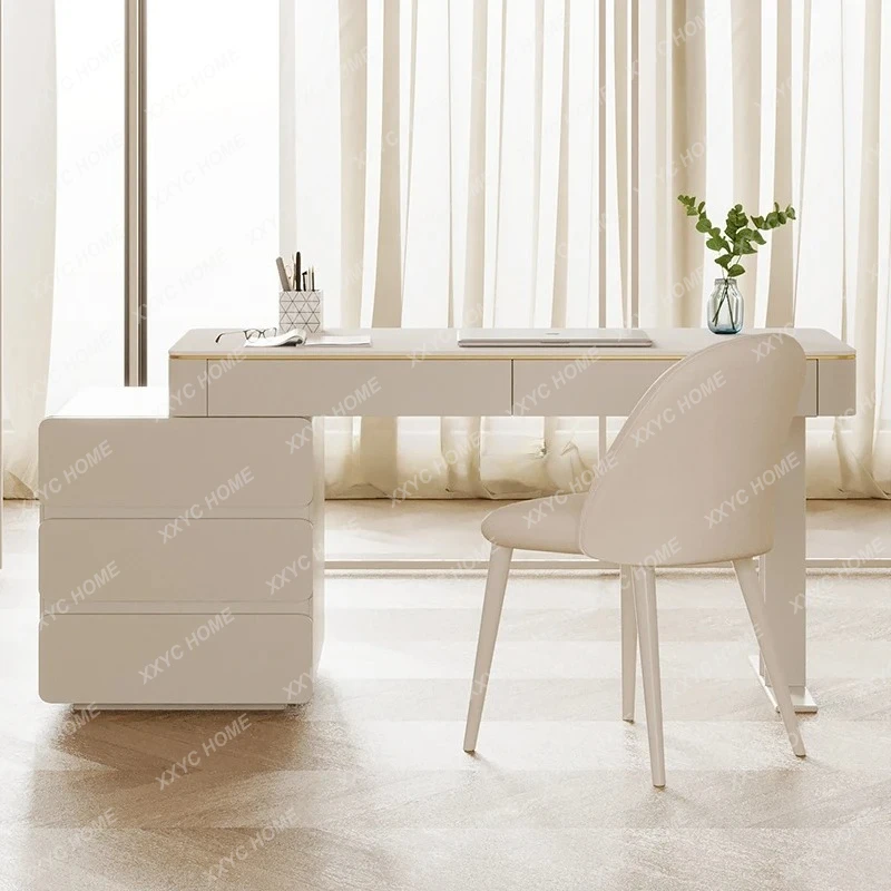 SS Light Luxury Rock Plate Desk Cream Style Study Writing Office Desk