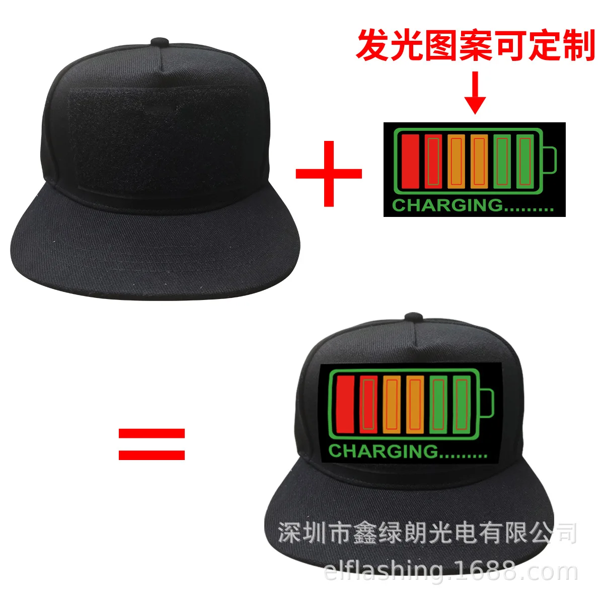 LED Light Up Hat, APP Voice Control Five-Flashing Multifunctional Luminous Cap