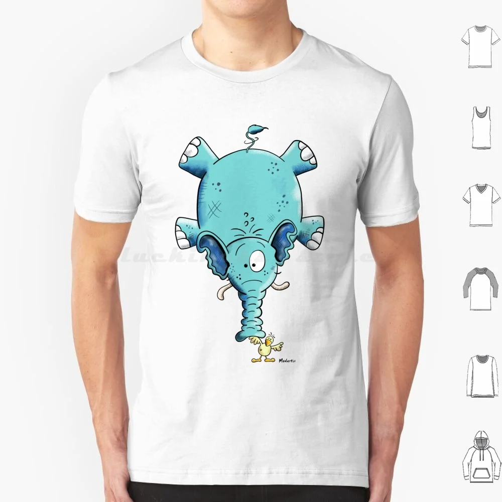 Camiseta fuerte de pollo, elefante y pájaro, algodón para hombres y mujeres, estampado artesanal, elefante, mamut, zoológico, África, vida salvaje, Toro, Animal