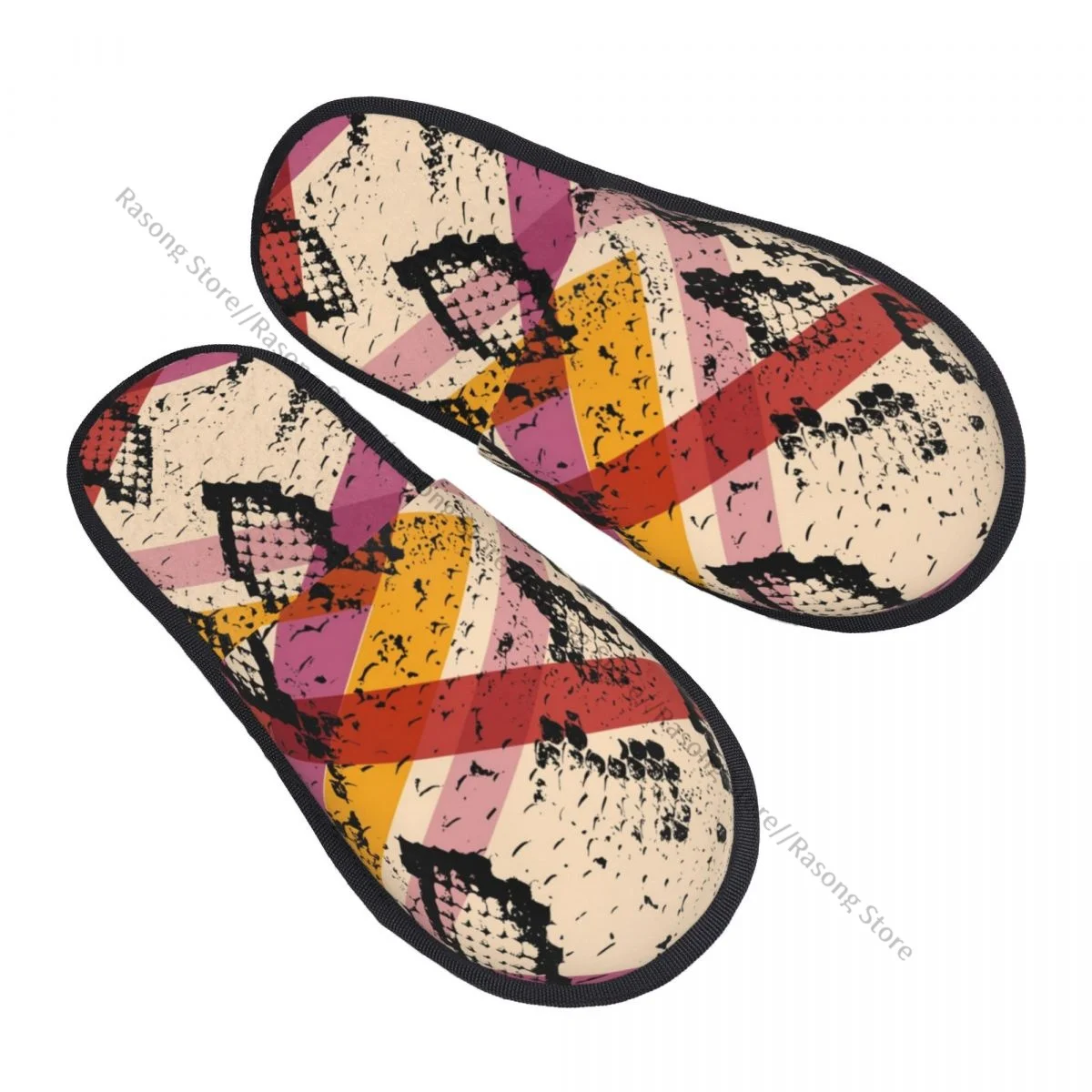 

Плюшевые домашние тапочки из змеиной кожи, черная теплая мягкая обувь с пурпурным принтом, домашняя обувь, осень-зима