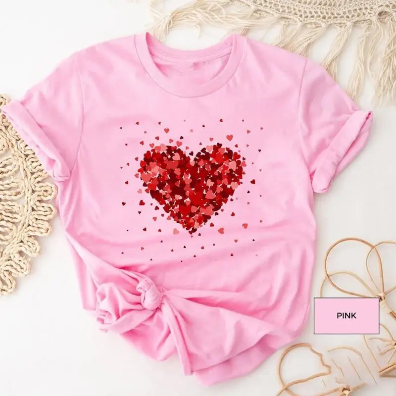Camiseta del corazón de San Valentín amor los San Valentín da