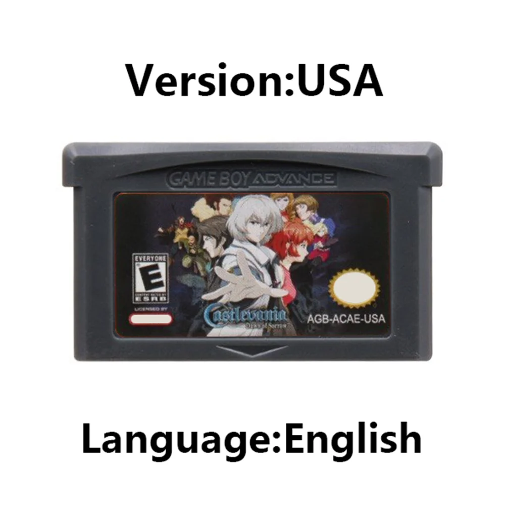 Castlevania GBA Game Series Video 32 Bit Cartridge Game Console Memory Card Asia of Sorrow Dissonance for GBASP NDSL