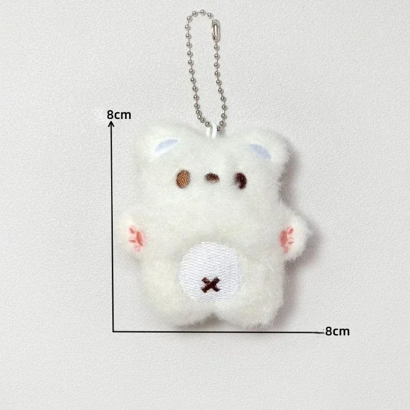 1 PC Cartoon Bear Squeak Keychain Pendant Cute Plush Doll Toy Kawaii Soft Stuffed Bag Charms Decorations for Couple Friends Gift