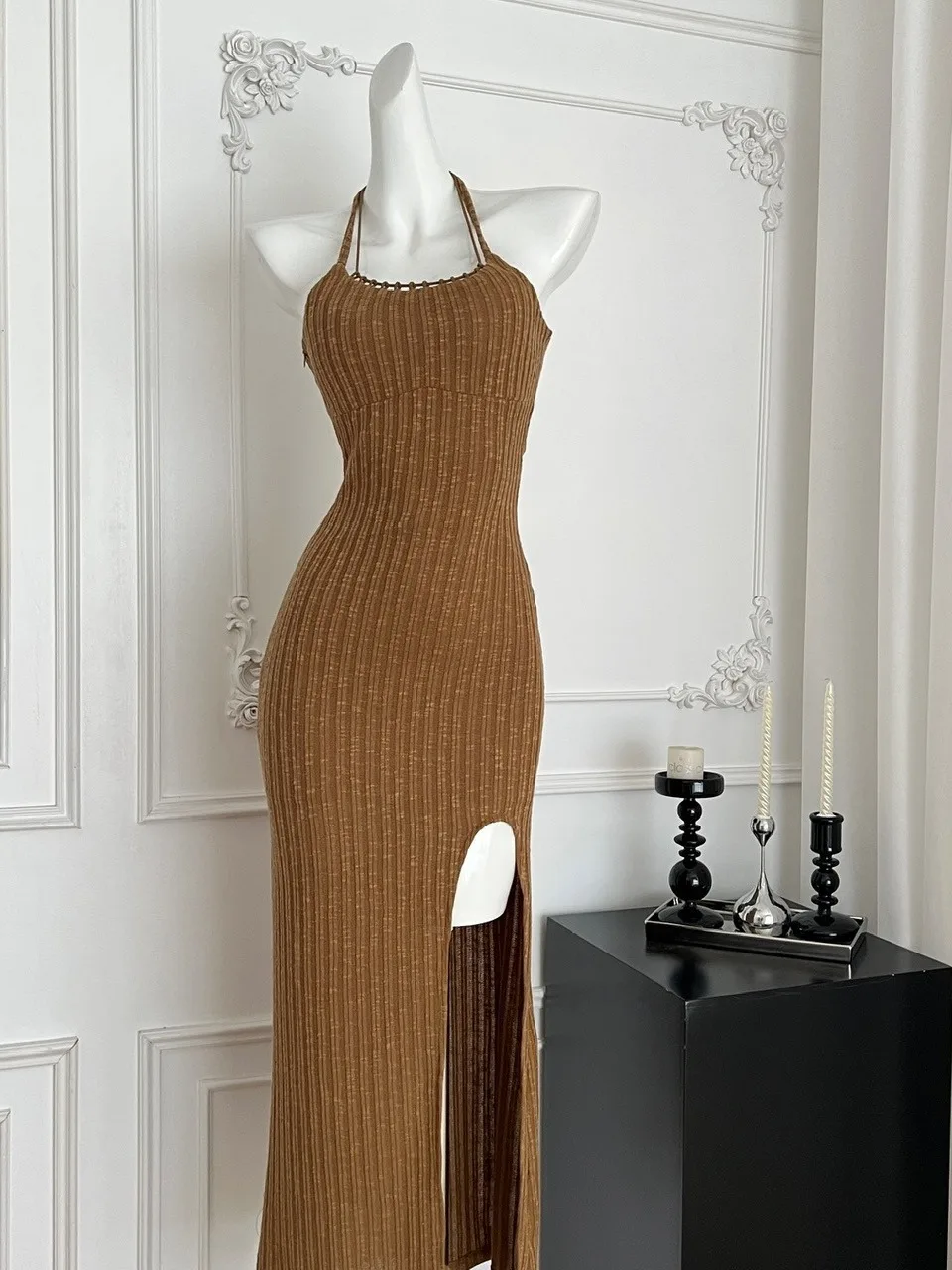 Chique Vroege Herfst Dames Faion Set Lange Sve Gebreid Open Vest Taille-Knijpen Band Dr Pittig Meisje Sle volwassen Grootte