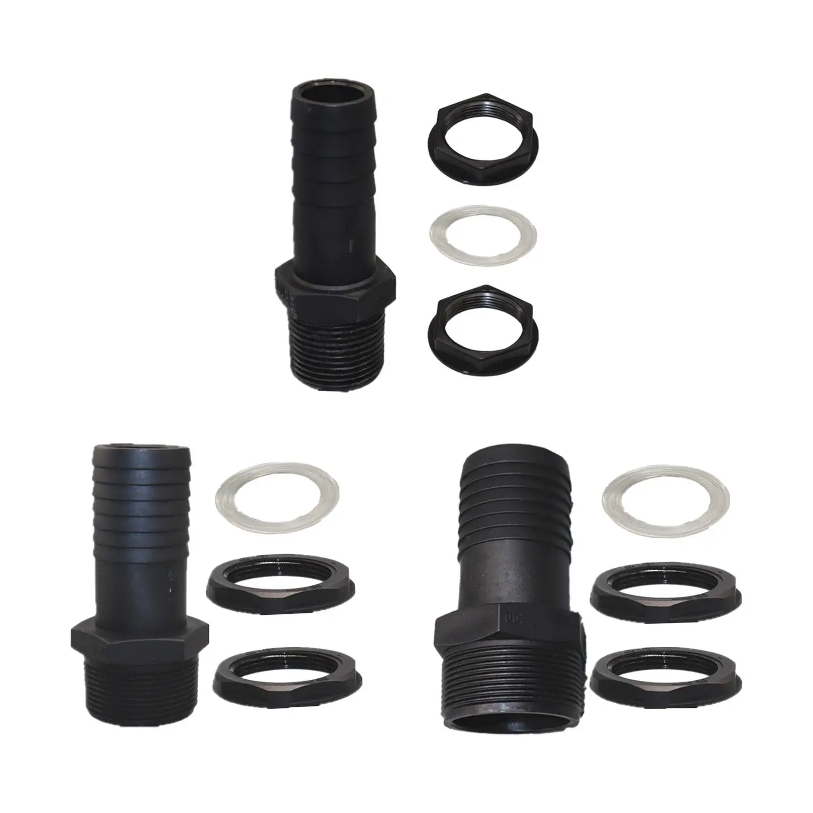 Rain Barrel Hose Nozzle Durable Thick External Thread with Washer Barrel Duct for Rain Barrels Ponds Aquariums Water Tanks