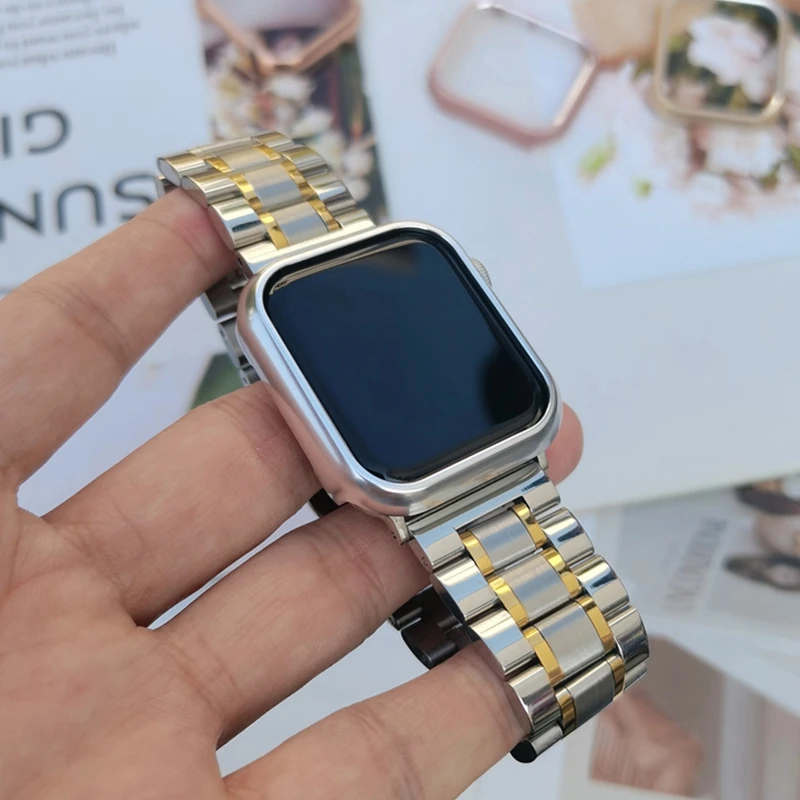 stainless steel strap for apple watch band ultra 49mm 38mm 41mm 42mm 40mm 44mm 45mm iwatch business bracelet series 8 7 6 SE 543