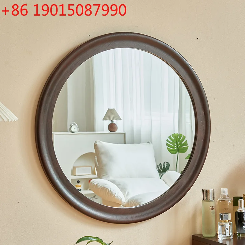 

Round Vintage Framed Bedroom Makeup Mirror Living Room Wall Decor Wall Hanging Mirror Homestay Hotel Bathroom